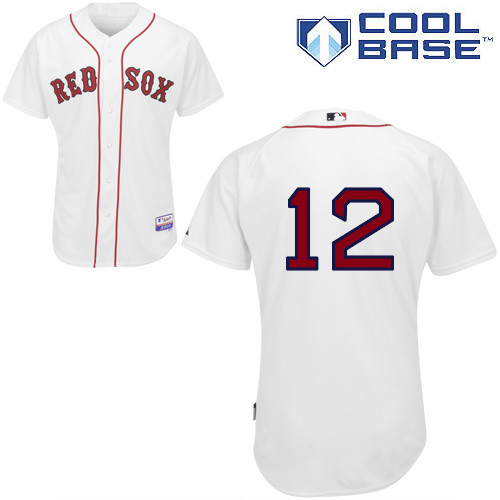 Mike Napoli #12 MLB Jersey-Boston Red Sox Men's Authentic Home White Cool Base Baseball Jersey
